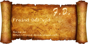 Freind Dávid névjegykártya